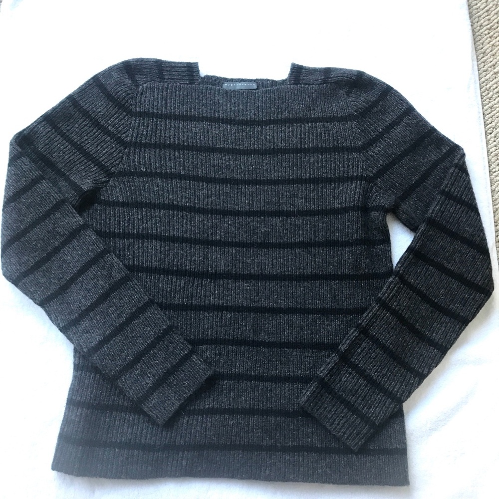 Nygardsanna Black and Grey Striped Sweater Size Small